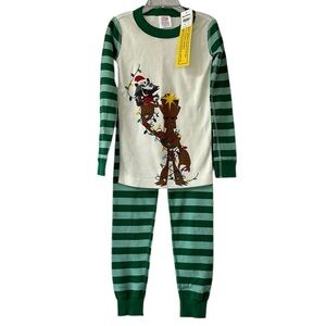 Hanna Andersson Marvel Groot Holiday Winter Long John PJ Pajama Set 110 …